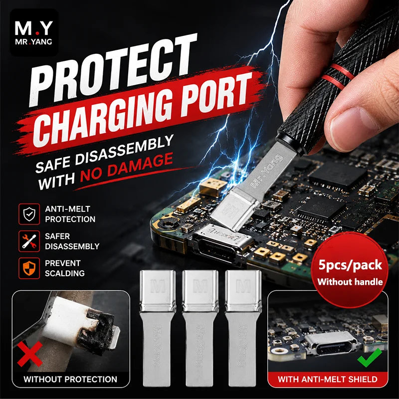 YCS M.Y 5pcs Phones Tail Plug Anti Melting Protective Cover Kirin Armor Disassembly Welding No Deformation Disassembly Tool