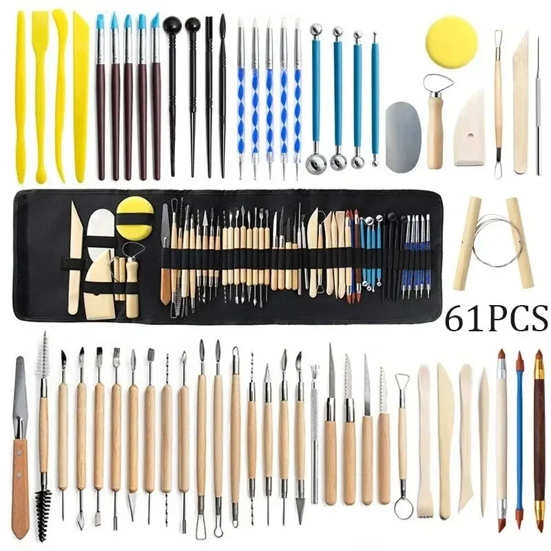 Air Dry Clay Tool Set Silicone Modeling Pen Polymer Clay Tools Sculpting Clay Brush Tools for Baking, Drawing, Molding, Painting